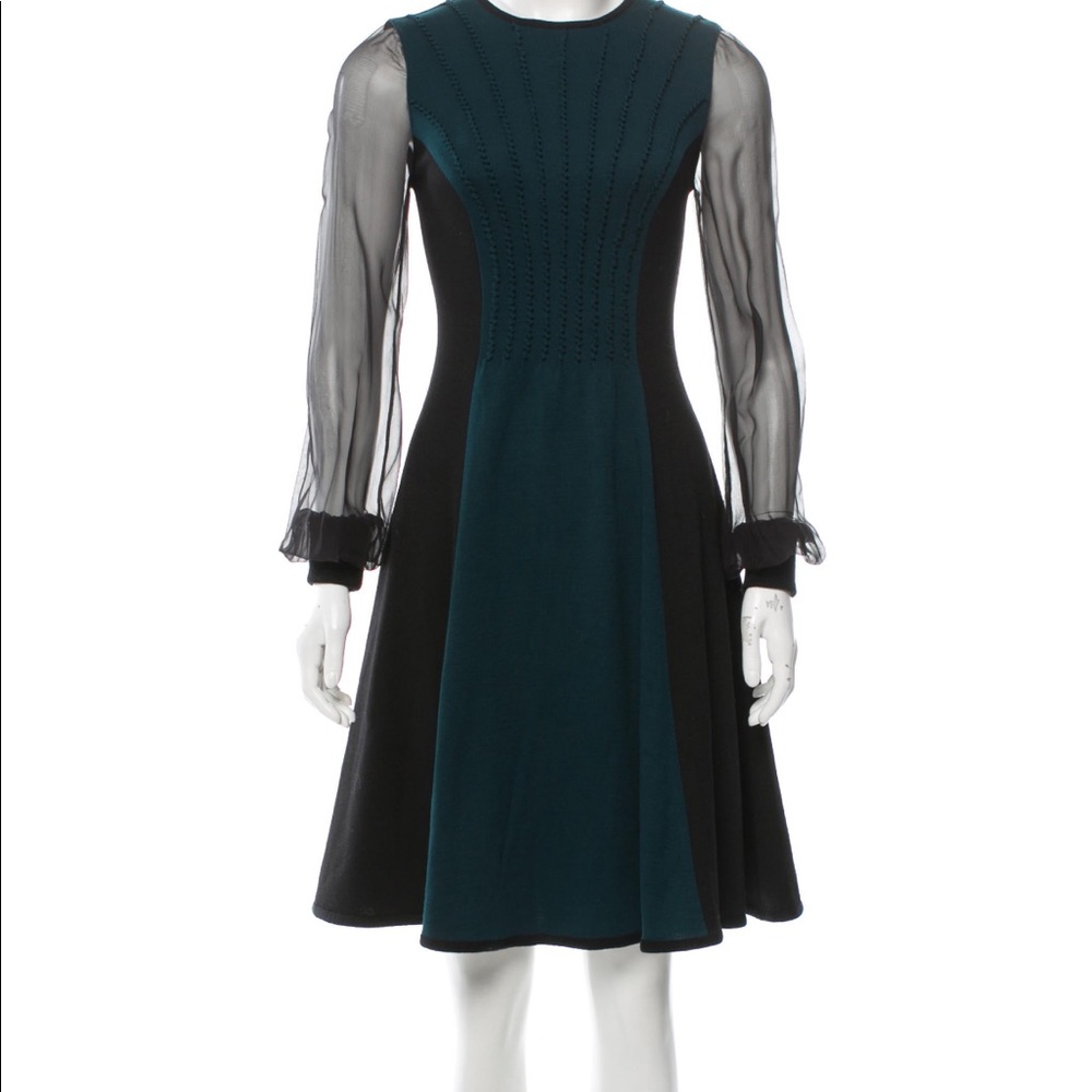 Andrew Gn Embroidered Sheer-Accented Dress XS. Worn once.